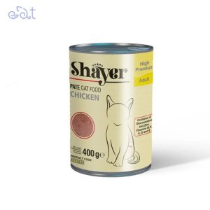 کنسرو گربه با طعم مرغ برند شایر Shayer وزن 400 گرم