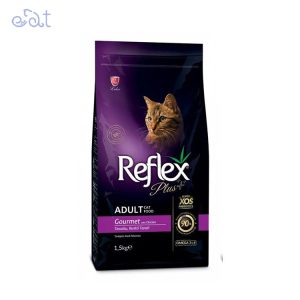 غذای خشک گربه بالغ گورمت طعم مرغ مدل Reflex Plus Adult Gourmet وزن 1.5 کیلوگرم
