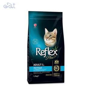 غذای خشک رفلکس پلاس گربه عقیم شده با طعم ماهی سالمون مدل Reflex Plus Adult Cat Sterilised وزن 1.5 کیلوگرم