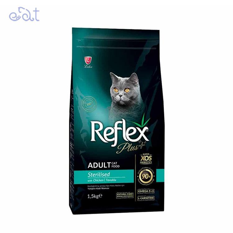 p9.1 غذای خشک گربه رفلکس پلاس عقیم شده طعم مرغ مدل Reflex Plus Sterilised With Chicken وزن 1.5 کیلوگرم