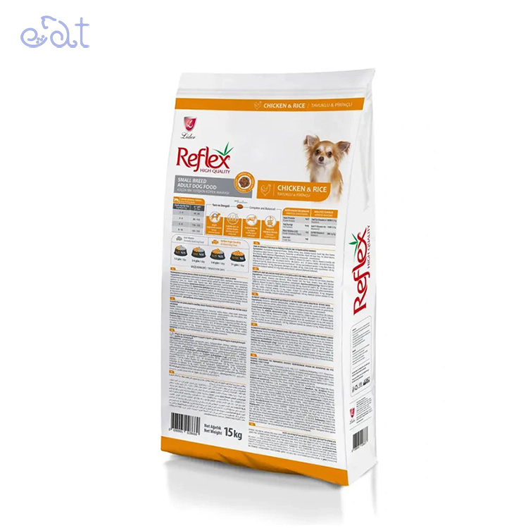 p1.2 غذای خشک سگ بالغ رفلکس نژاد کوچک با طعم مرغ و برنج مدل Reflex Adult Chicken And Rice وزن 15 کیلوگرم