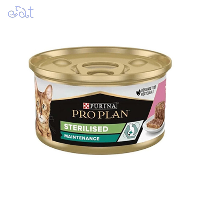 p10.1 کنسرو گربه بالغ عقیم شده پروپلن طعم ماهی سالمون و تن مدل ProPlan Sterilised Adult Tuna & Salmon وزن 85 گرم