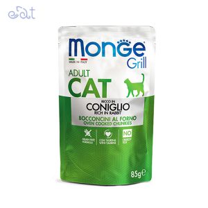 پوچ گربه مونژه گریل با طعم خرگوش مدل Monge Jelly Rich in Rabbit وزن 85 گرم