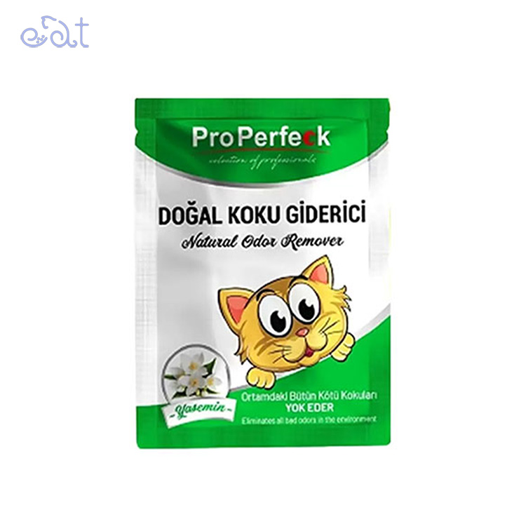 p5.1 پودر خوشبو کننده خاک گربه با رایحه گل های بهاری برند پروپرفک Properfeck وزن 25 گرم