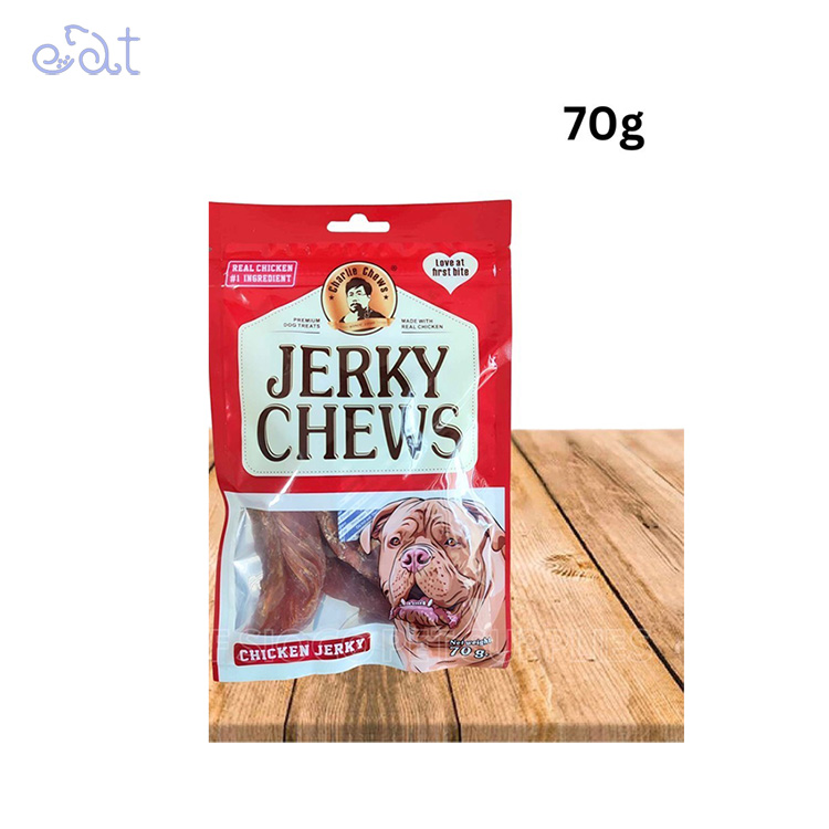 p2.2 تشویقی سگ جرکی چیوز با طعم مرغ جرکی مدل Jerky Chews Jerky Chiken Treat وزن 70 گرم