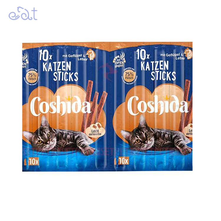 p6.2 تشویقی مدادی گربه کوشیدا با طعم مرغ مدل Coshida Katzen Sticks Whit Chiken بسته 10 عددی