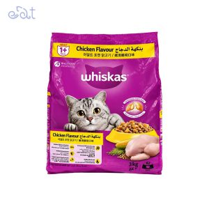غذای خشک گربه بالغ با طعم مرغ ویسکاس مدل Whiskas Adult Cat Chiken وزن 3 کیلوگرم