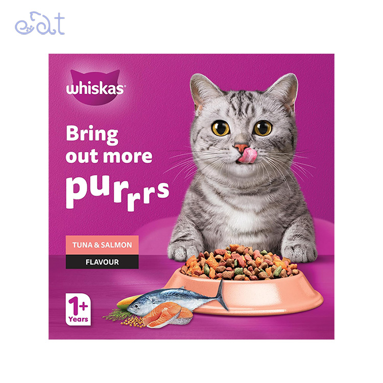p[6.2 غذای خشک گربه بالغ با طعم ماهی تن و ماهی سالمون مدل Whiskas Adult Cat Tuna & Salmon وزن 1.2 کیلوگرم