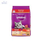 غذای خشک گربه بالغ تقویت کننده پوست و موی ویسکاس مدل Whiskas Adult Cat Skin & Coat وزن 1.1 کیلوگرم